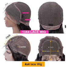 Load image into Gallery viewer, 180% Density Body Wave 4x4 Short Bob 13x4 Lace Front Human Hair Wig
