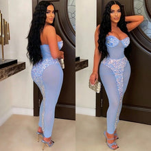 Load image into Gallery viewer, Sexy Women Long Dress Diamond Slim Bodycon See Through Party Night