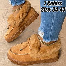 Load image into Gallery viewer, 2023 Women Winter Boots Warm Plush Velvet Ankle Snow Boots Lace up Soft Winter Sneakers Comfortable Cotton Shoes for Women