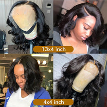 Load image into Gallery viewer, 180% Density Body Wave 4x4 Short Bob 13x4 Lace Front Human Hair Wig