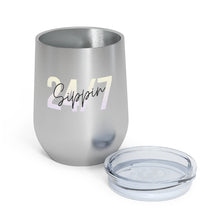 Load image into Gallery viewer, Sippin Insulated Wine Tumbler for Cold or Hot Drinks
