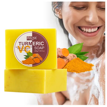 Load image into Gallery viewer, Turmeric Soap with Ginger, Vitamin C and Olive oil  for a brighter and more refreshing skin (7.5 oz) bar
