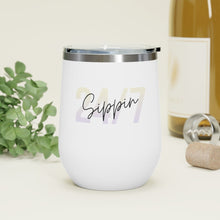 Load image into Gallery viewer, Sippin Insulated Wine Tumbler for Cold or Hot Drinks
