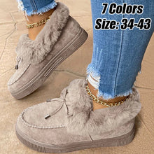 Load image into Gallery viewer, 2023 Women Winter Boots Warm Plush Velvet Ankle Snow Boots Lace up Soft Winter Sneakers Comfortable Cotton Shoes for Women
