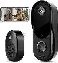 Load image into Gallery viewer, Doorbell Camera Wireless Wifi Video Doorbell IP65 Waterproof, Battery Powered,2-Way Audio, Smart Ir,Wide Angle,Cloud Storage,2.4G Wifi
