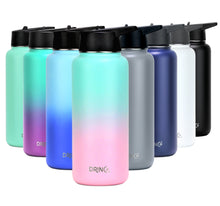 Load image into Gallery viewer, DRINCO® 32oz Stainless Steel Water Bottle (3 lids) - Macaron
